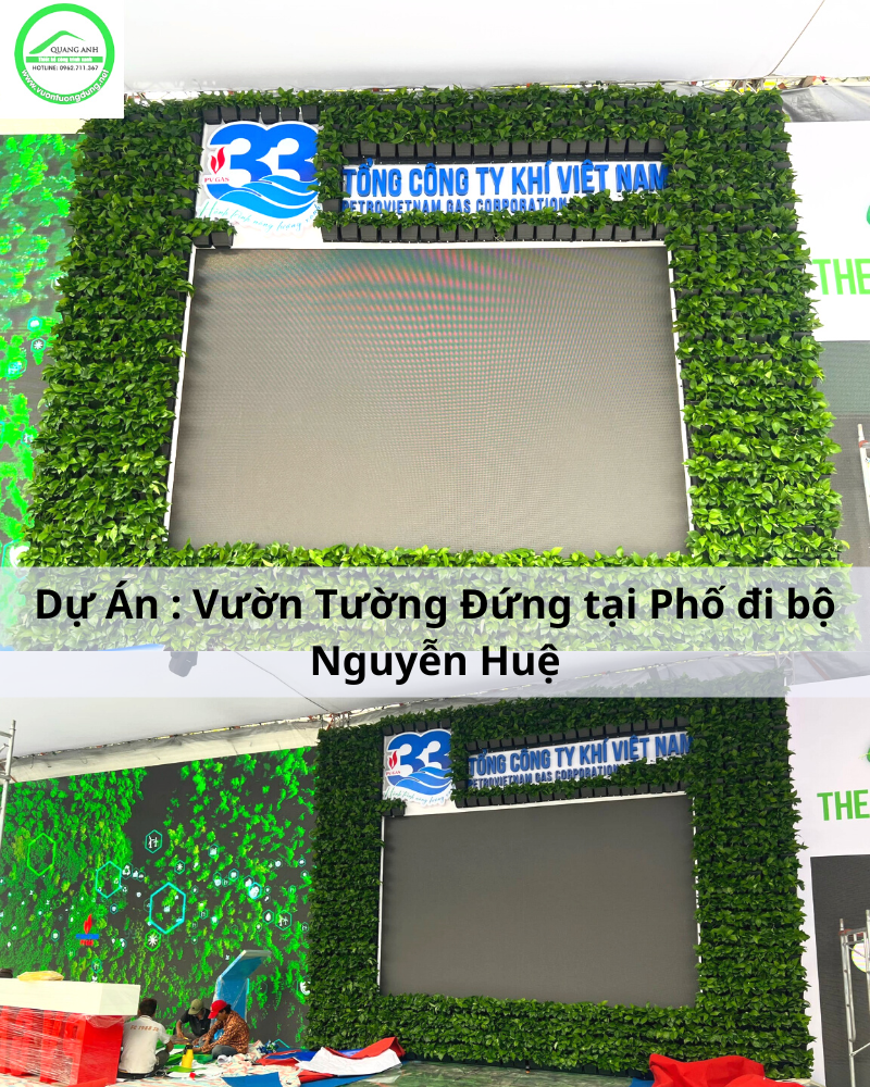 Làm đẹp không gian triển lãm với vườn tường đứng Quang Anh tại phố đi bộ Nguyễn Huệ - Quận 1