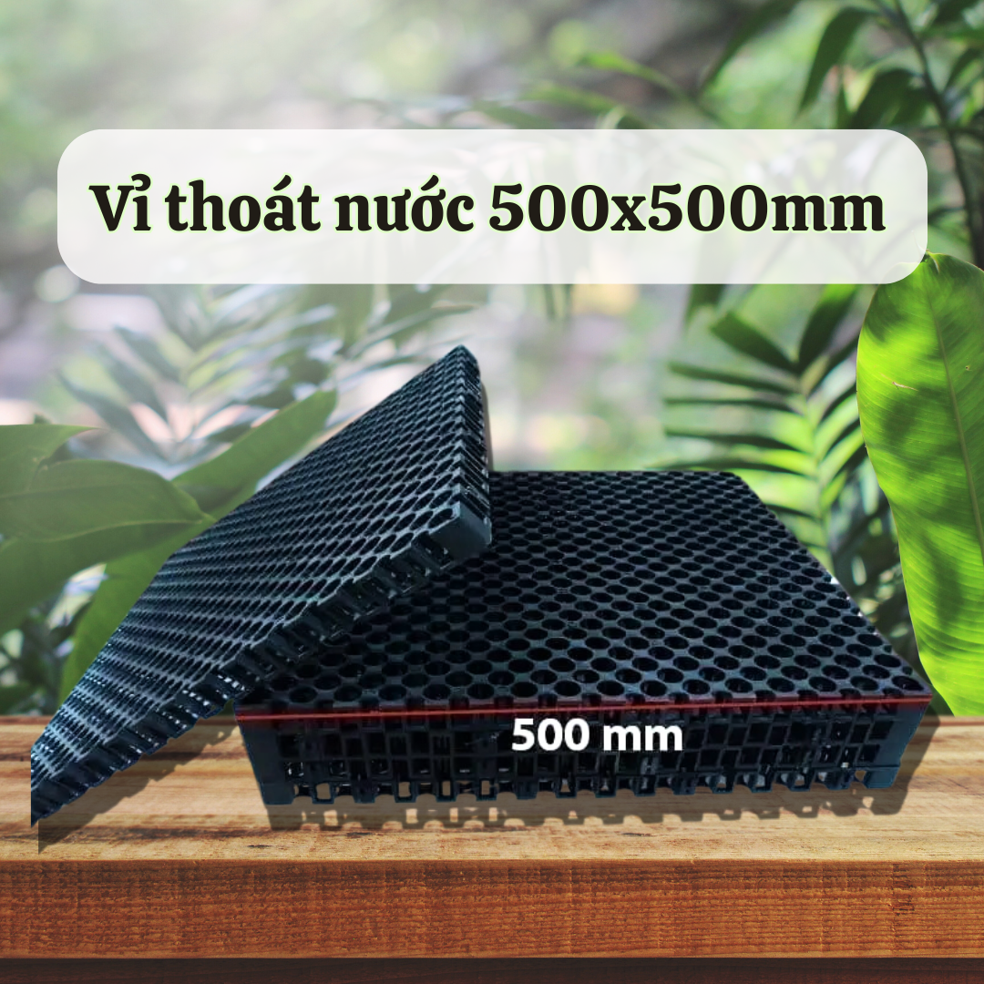 Vỉ thoát nước trồng cây Plastic cell 500x500 mm 