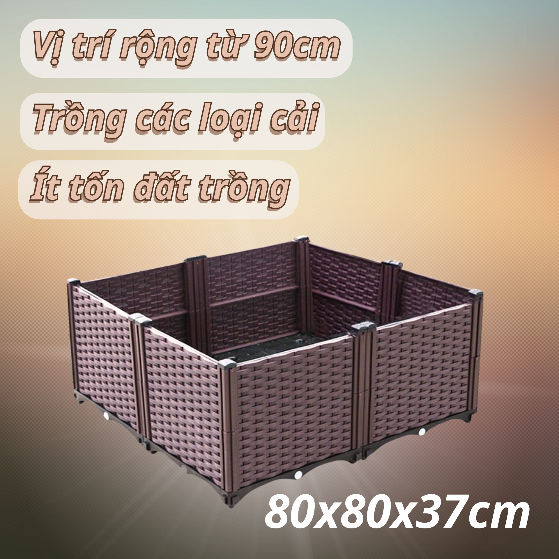 ảnh chạu ghép nâu kích thước 80x80x37 cm